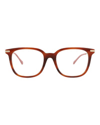 Gucci Womens Square/Rectangle Havana Gold Transparent Fashion Designer Eyewear