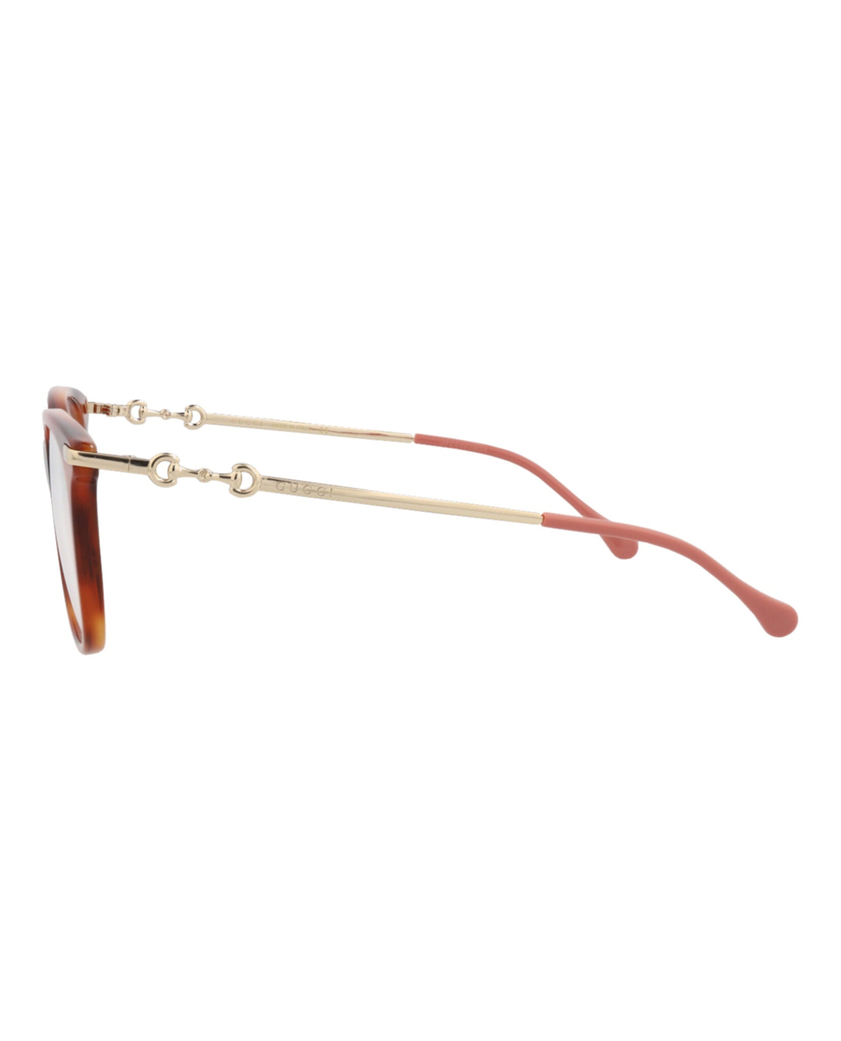 Gucci Womens Square/Rectangle Havana Gold Transparent Fashion Designer Eyewear