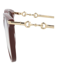 Gucci Gucci Womens Square/Rectangle Brown Gold Transparent Fashion Designer Eyewear