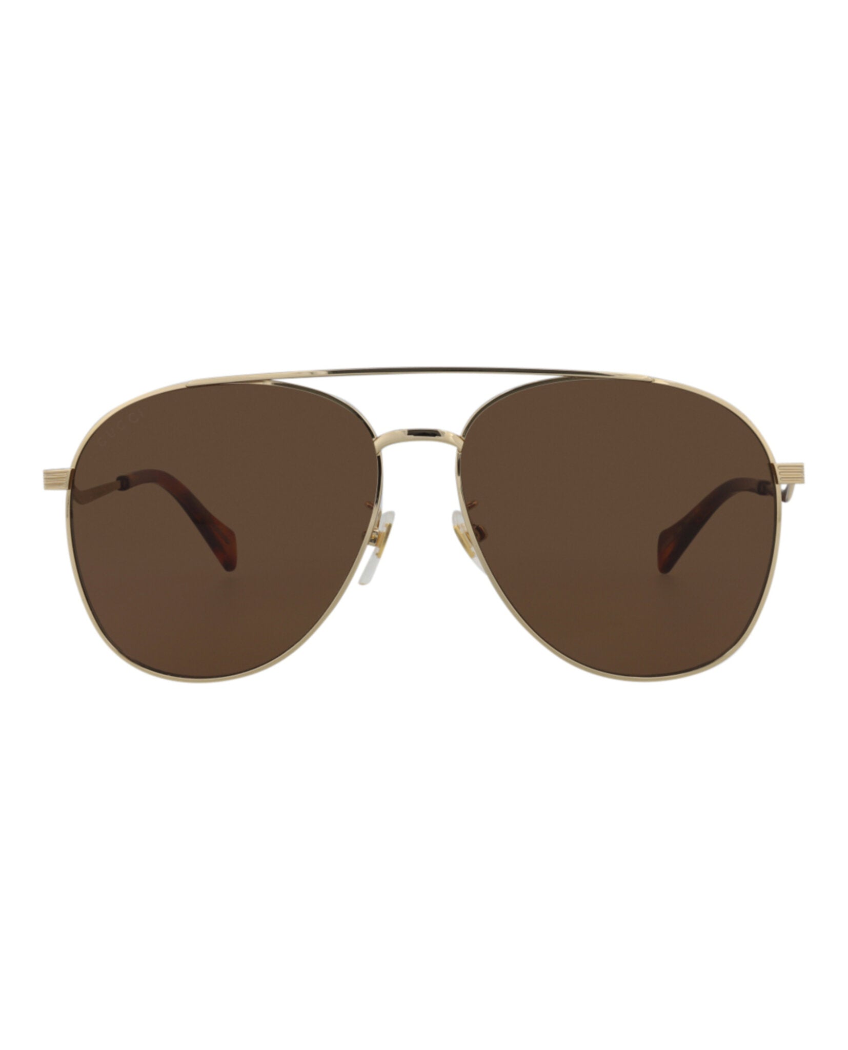 Gucci Womens Aviator Gold Gold Brown Fashion Designer Eyewear