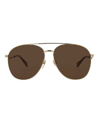Gucci Womens Aviator Gold Gold Brown Fashion Designer Eyewear