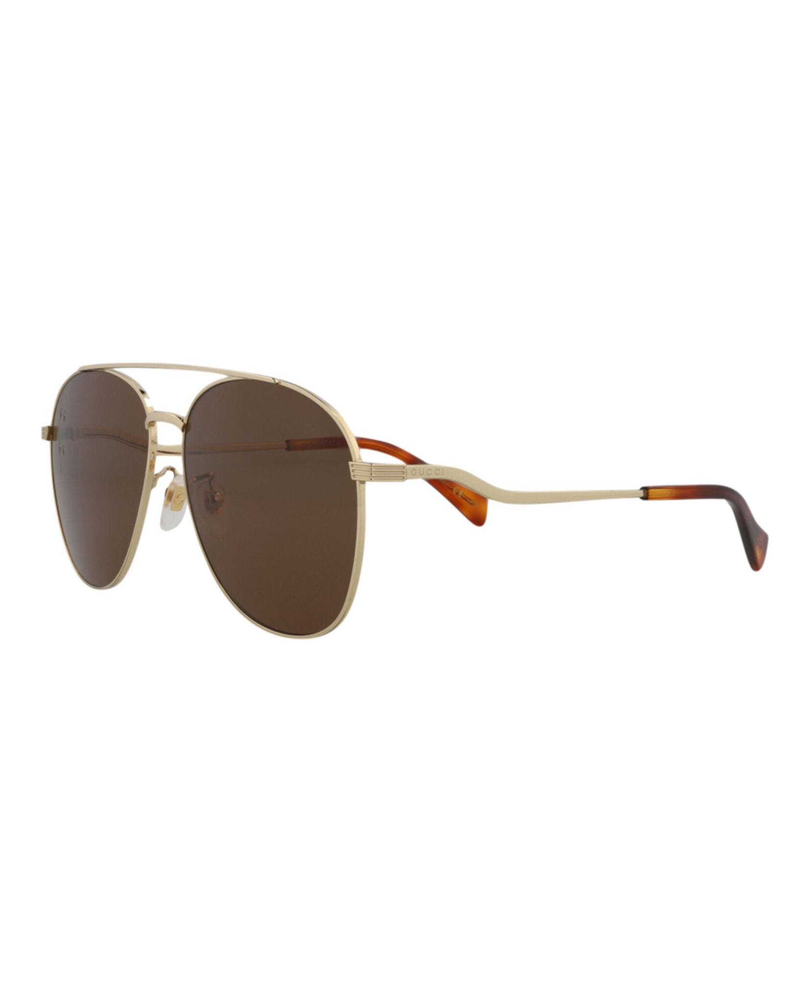 Gucci Womens Aviator Gold Gold Brown Fashion Designer Eyewear