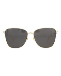 Gucci Womens Square/Rectangle Gold Gold Grey Fashion Designer Eyewear