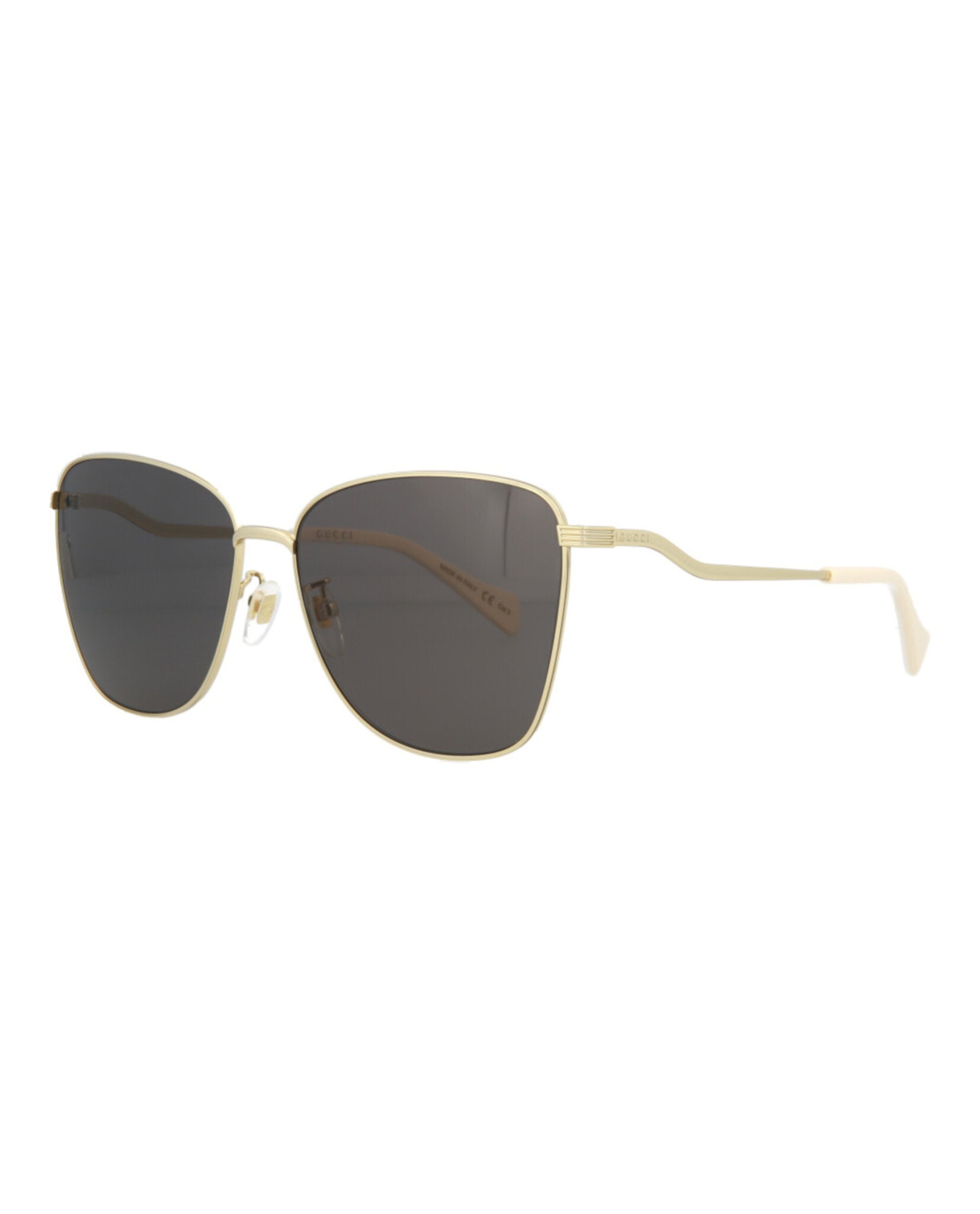 Gucci Womens Square/Rectangle Gold Gold Grey Fashion Designer Eyewear