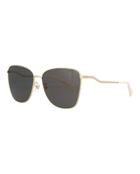 Gucci Womens Square/Rectangle Gold Gold Grey Fashion Designer Eyewear