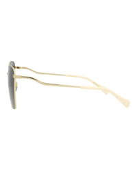 Gucci Womens Square/Rectangle Gold Gold Grey Fashion Designer Eyewear