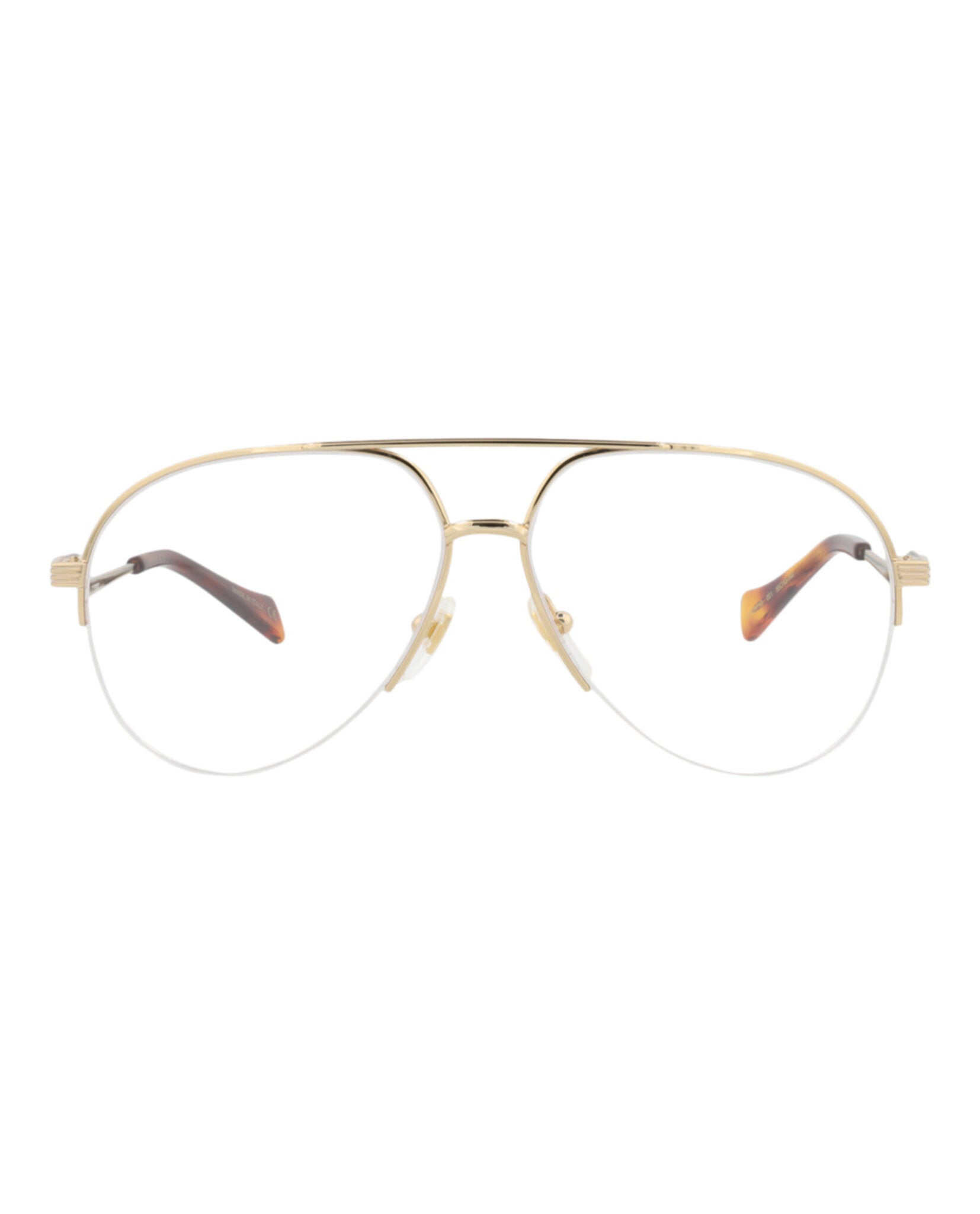 Gucci Gucci Womens Aviator Gold Gold Transparent Fashion Designer Eyewear