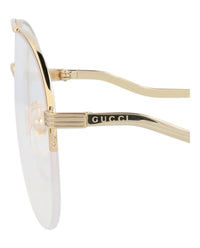 Gucci Gucci Womens Aviator Gold Gold Transparent Fashion Designer Eyewear