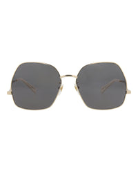 Gucci Womens Square/Rectangle Gold Gold Grey Fashion Designer Eyewear