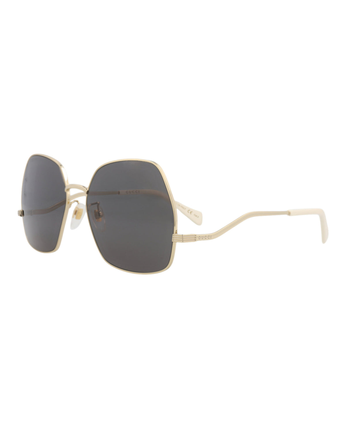 Gucci Womens Square/Rectangle Gold Gold Grey Fashion Designer Eyewear