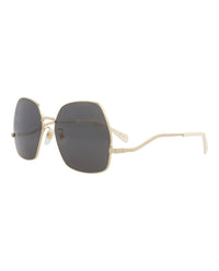 Gucci Womens Square/Rectangle Gold Gold Grey Fashion Designer Eyewear
