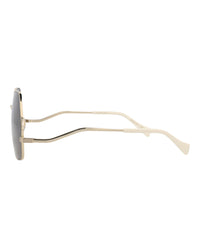 Gucci Womens Square/Rectangle Gold Gold Grey Fashion Designer Eyewear