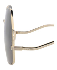 Gucci Womens Square/Rectangle Gold Gold Grey Fashion Designer Eyewear