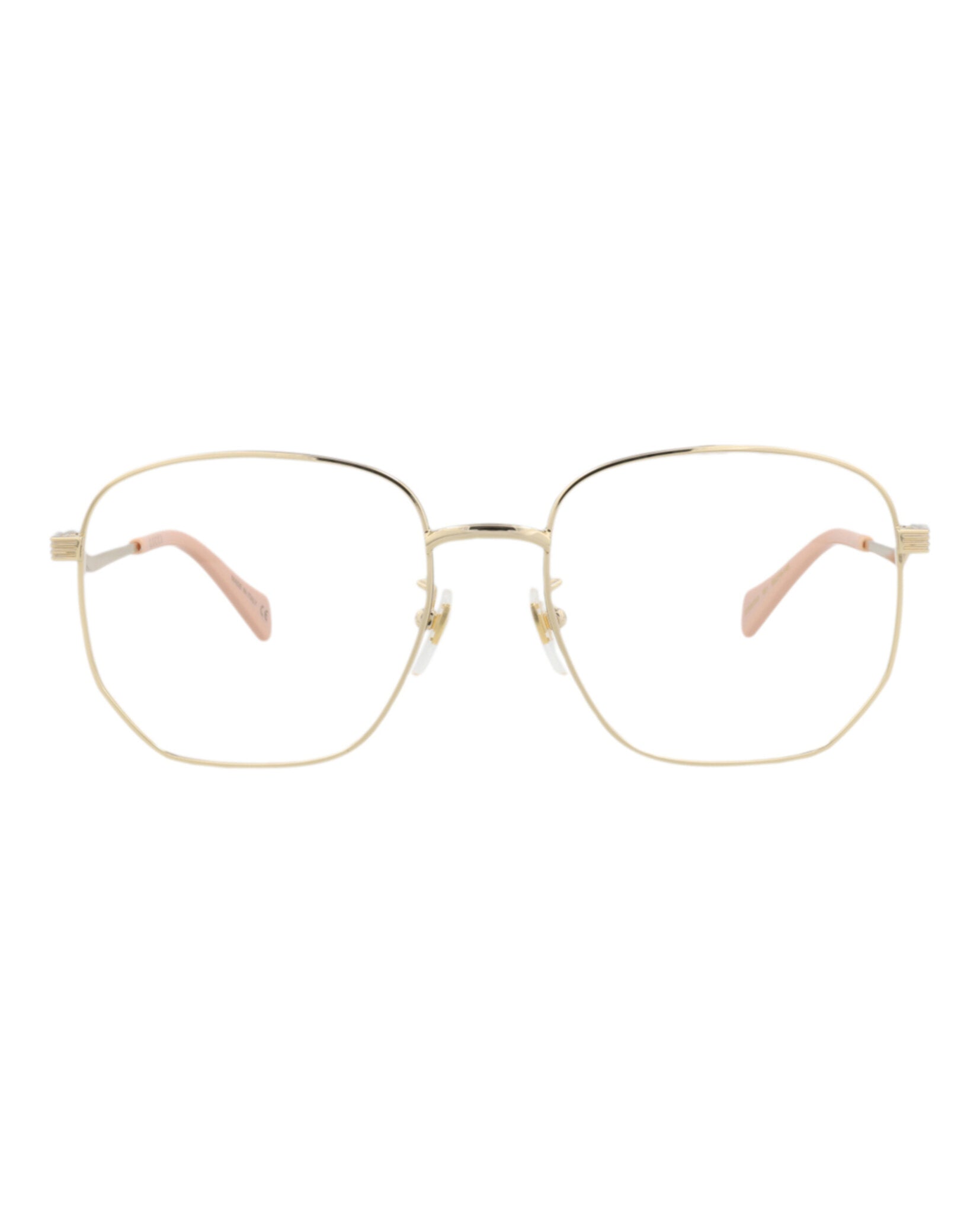Gucci Gucci Womens Square/Rectangle Gold Gold Transparent Fashion Designer Eyewear