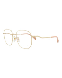 Gucci Gucci Womens Square/Rectangle Gold Gold Transparent Fashion Designer Eyewear