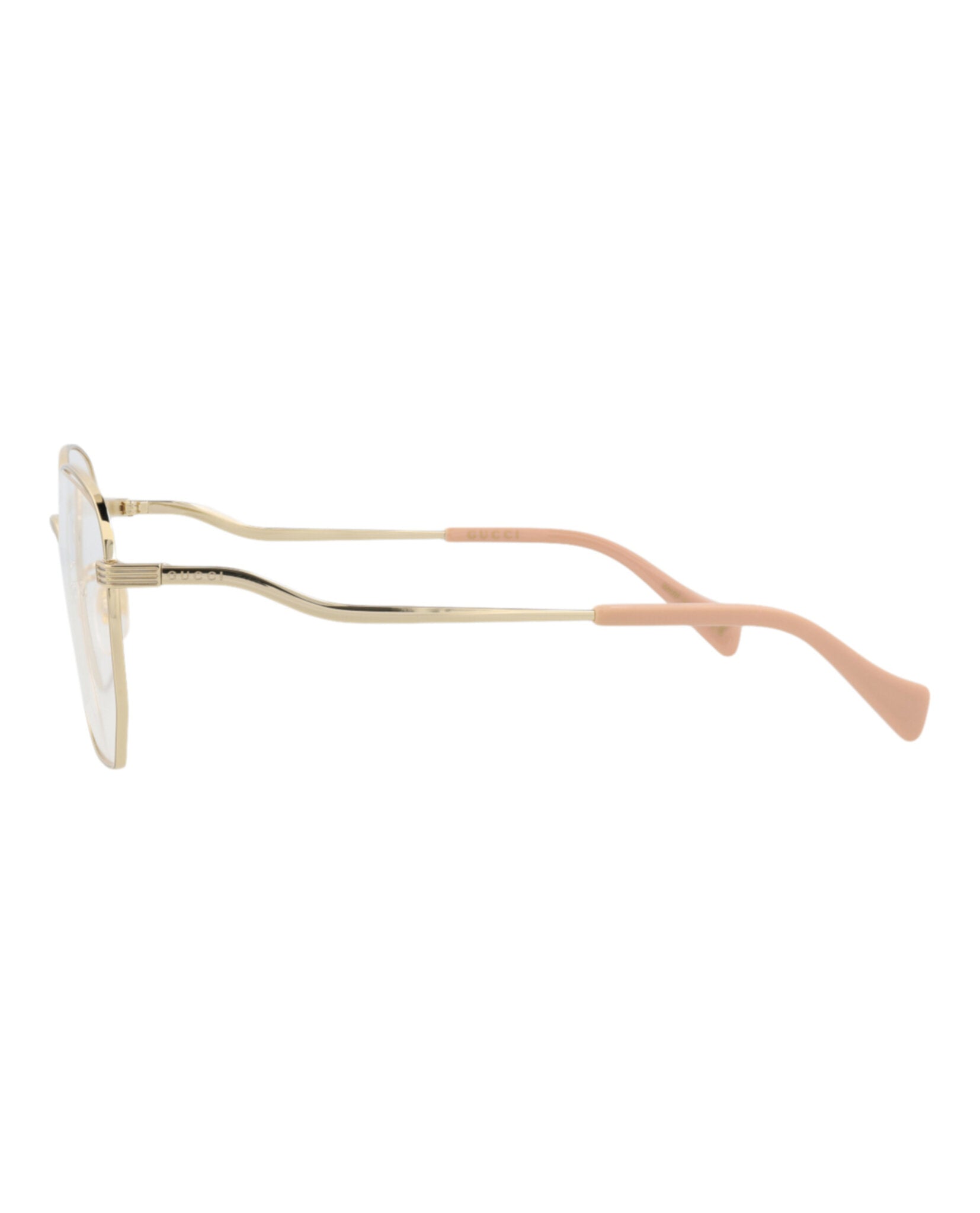Gucci Gucci Womens Square/Rectangle Gold Gold Transparent Fashion Designer Eyewear