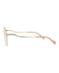 Gucci Gucci Womens Square/Rectangle Gold Gold Transparent Fashion Designer Eyewear