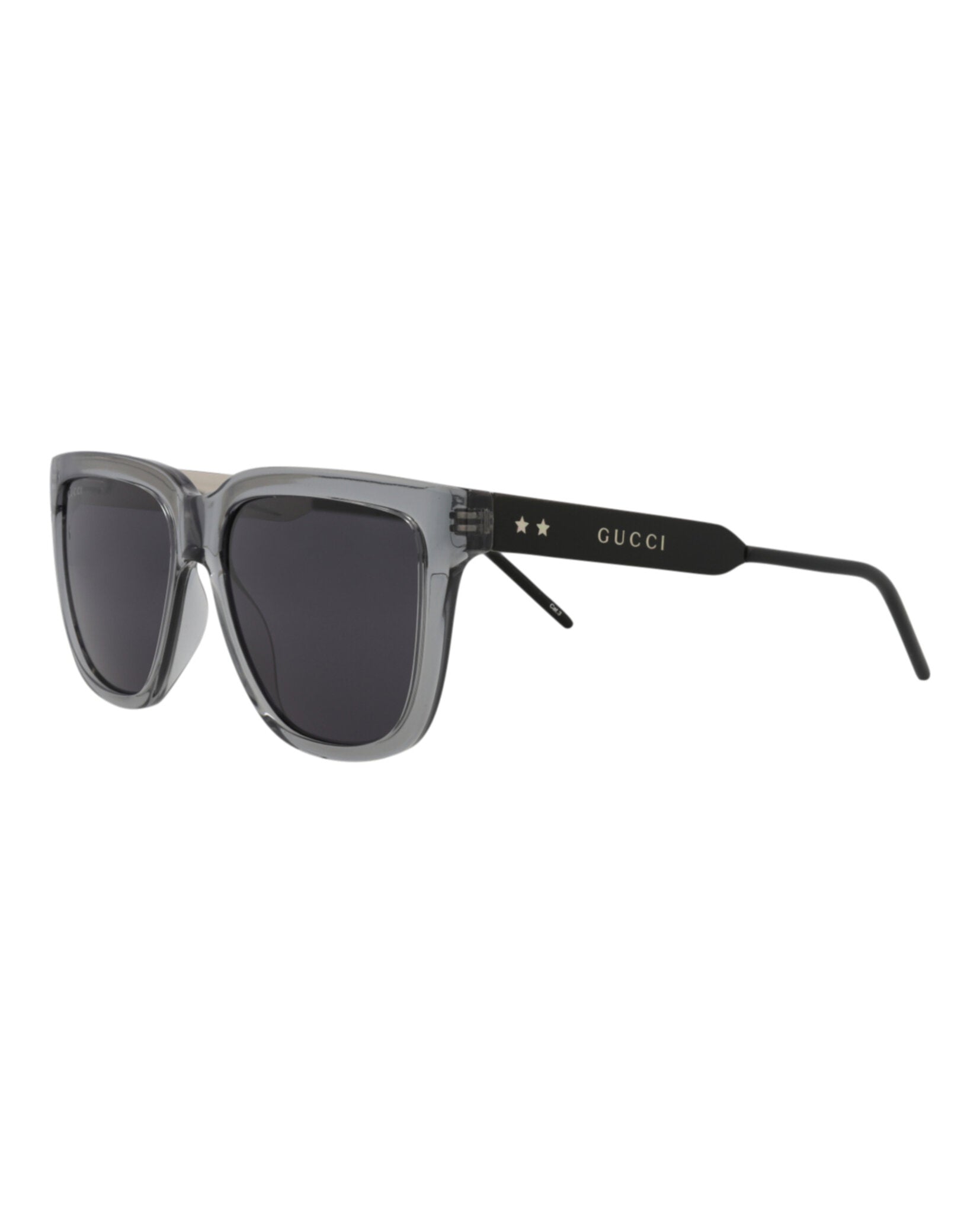 Gucci Mens Square/Rectangle Grey Black Smoke Fashion Designer Eyewear