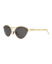 Gucci Womens Cat Eye Gold Gold Grey Fashion Designer Eyewear