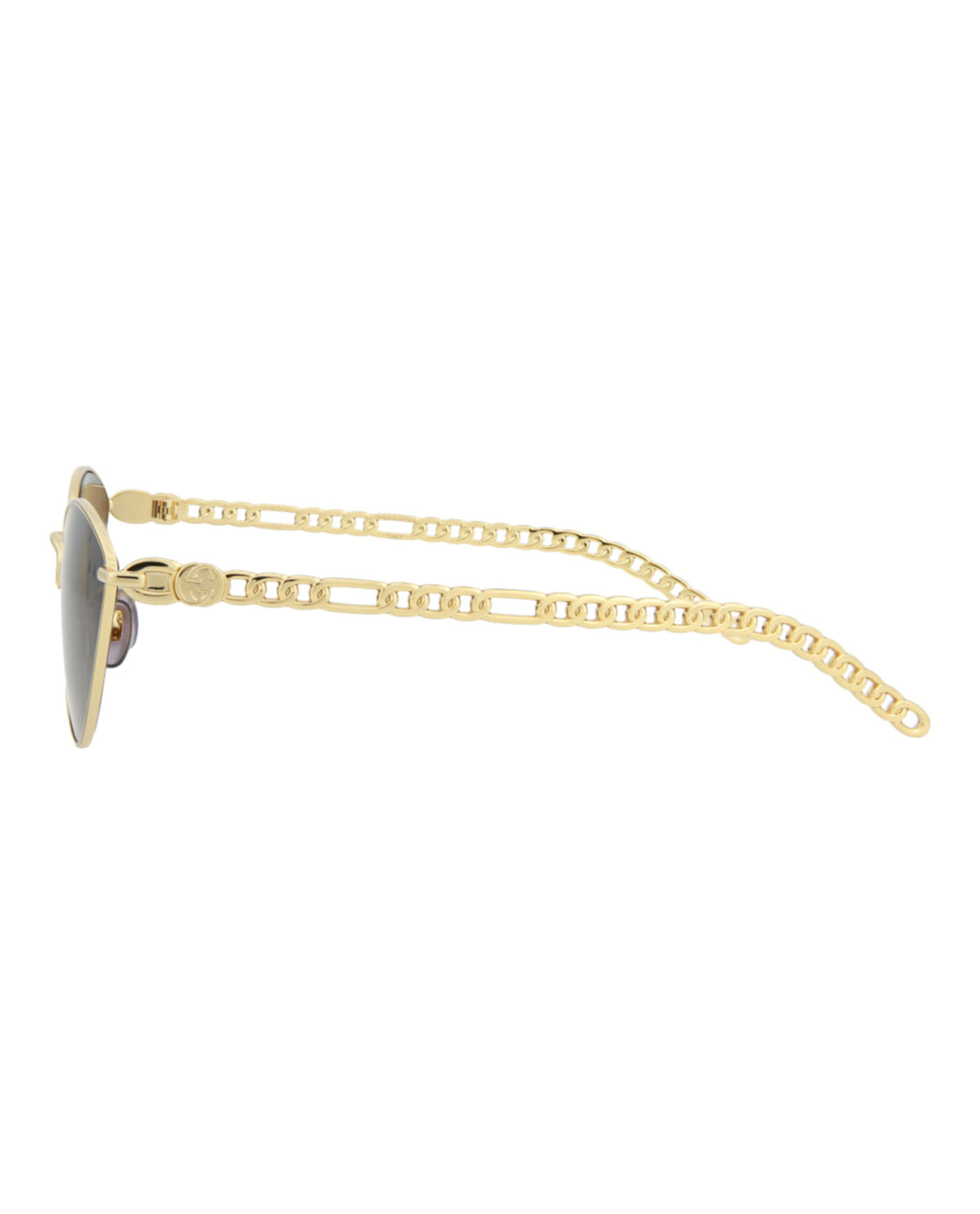 Gucci Womens Cat Eye Gold Gold Grey Fashion Designer Eyewear