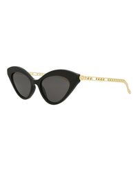 Gucci Womens Cat Eye Black Gold Grey Fashion Designer Eyewear