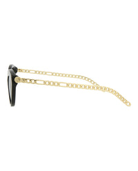 Gucci Womens Cat Eye Black Gold Grey Fashion Designer Eyewear