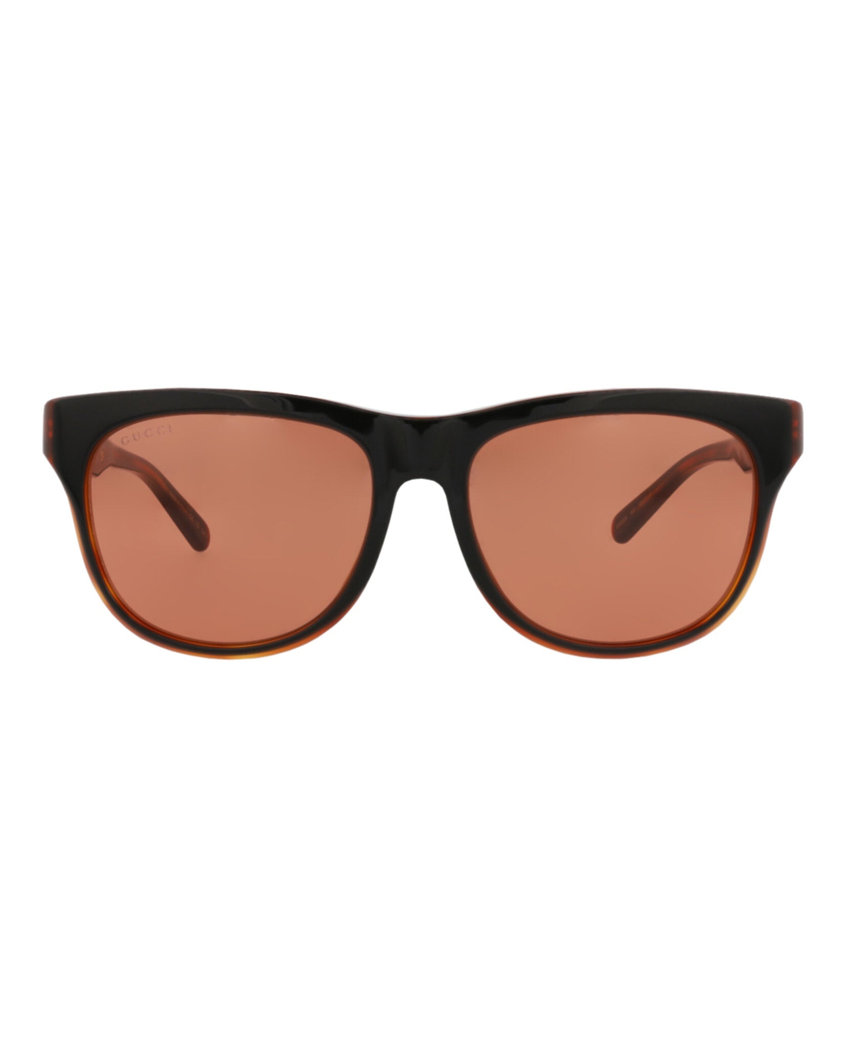 Gucci Mens Square/Rectangle Black Black Orange Fashion Designer Eyewear