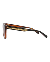 Gucci Mens Square/Rectangle Black Black Orange Fashion Designer Eyewear