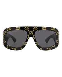 Gucci Gucci Mens Shield/Wrap Black Black Grey Fashion Designer Eyewear
