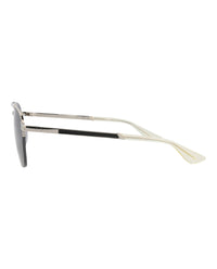 Gucci Mens Aviator Silver Silver Grey Fashion Designer Eyewear