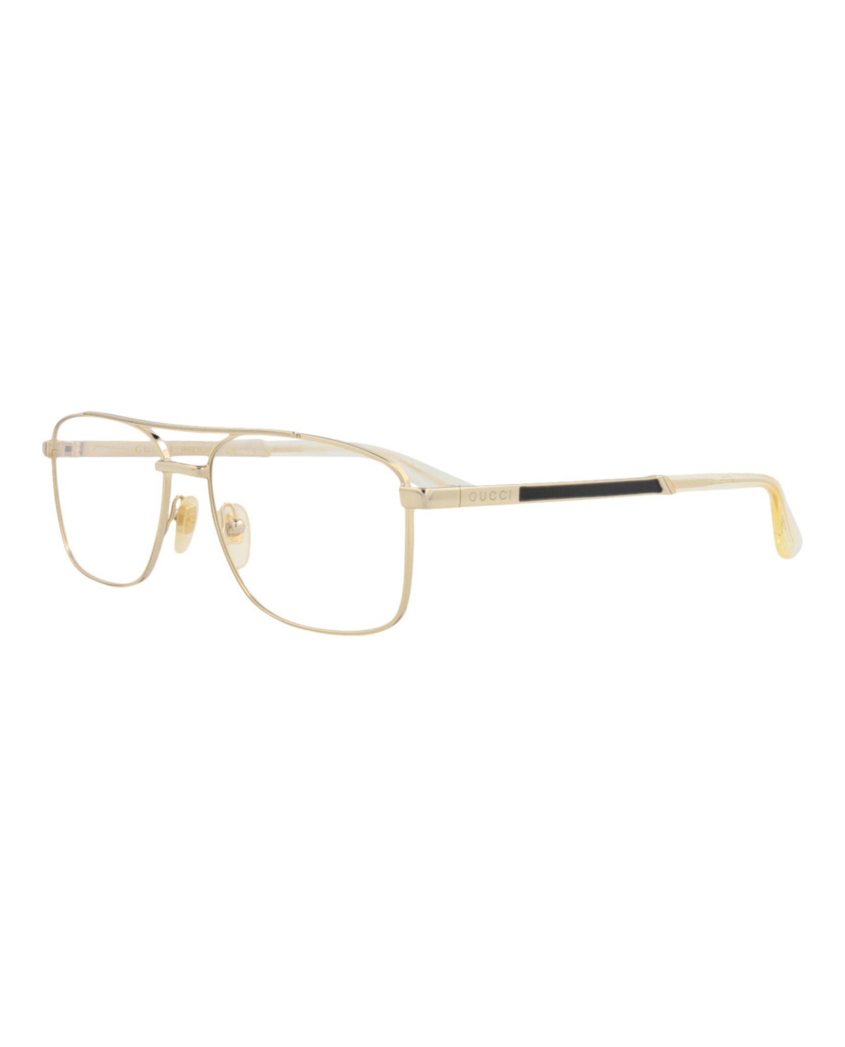 Gucci Gucci Mens Aviator Gold Gold Transparent Fashion Designer Eyewear