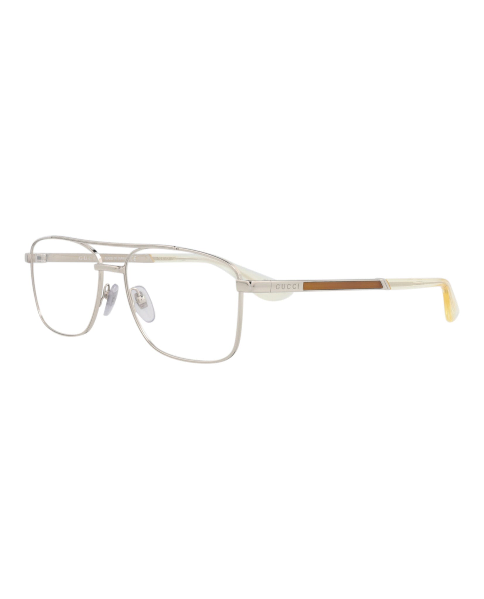 Gucci Gucci Mens Aviator Silver Silver Transparent Fashion Designer Eyewear
