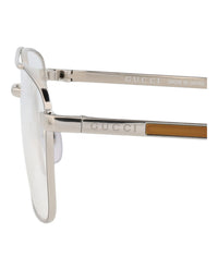 Gucci Gucci Mens Aviator Silver Silver Transparent Fashion Designer Eyewear
