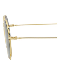 Gucci Gucci Womens Round/Oval Gold Gold Grey Fashion Designer Eyewear