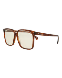 Gucci Womens Square/Rectangle Havana Havana Yellow Fashion Designer Eyewear