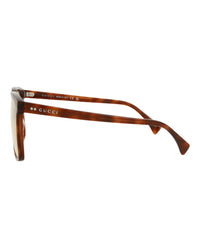 Gucci Womens Square/Rectangle Havana Havana Yellow Fashion Designer Eyewear