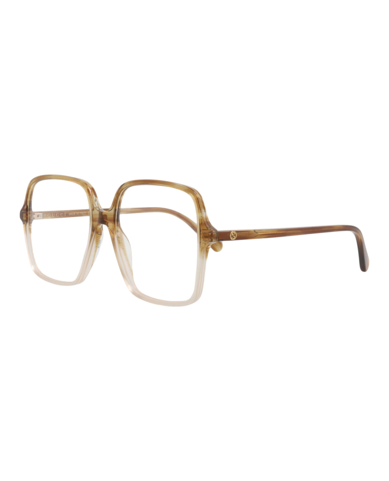 Gucci Gucci Womens Square/Rectangle Brown Brown Transparent Fashion Designer Eyewear