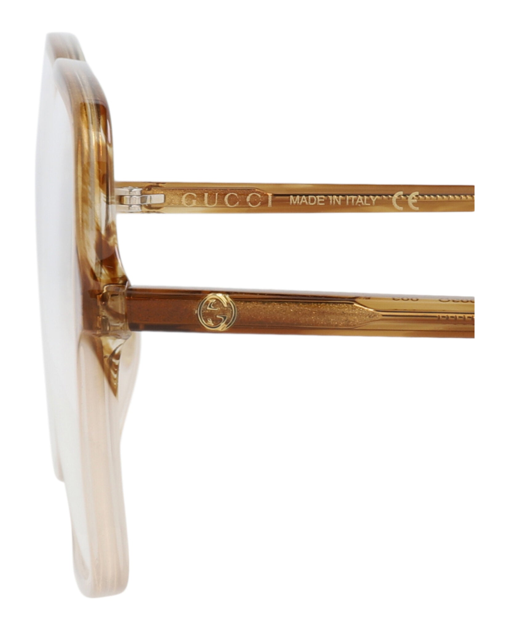 Gucci Gucci Womens Square/Rectangle Brown Brown Transparent Fashion Designer Eyewear
