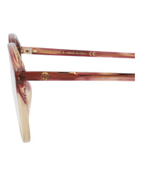 Gucci Gucci Womens Round/Oval Red Red Transparent Fashion Designer Eyewear