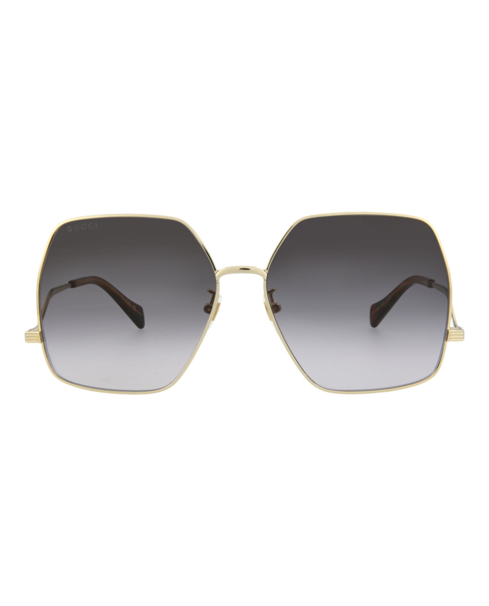 Gucci Gucci Womens Square/Rectangle Gold Gold Grey Fashion Designer Eyewear