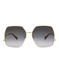 Gucci Gucci Womens Square/Rectangle Gold Gold Grey Fashion Designer Eyewear
