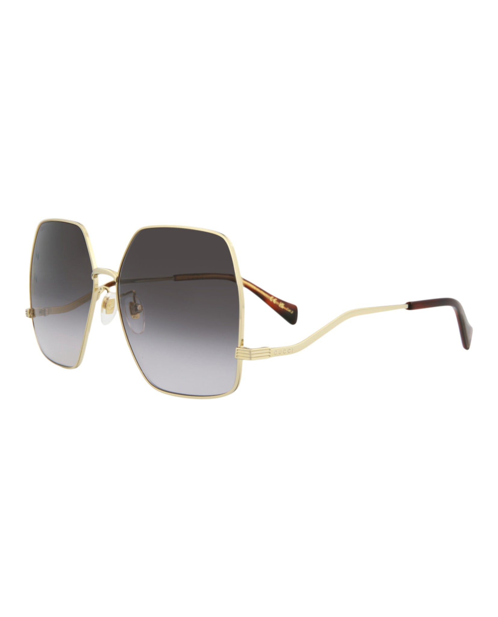 Gucci Gucci Womens Square/Rectangle Gold Gold Grey Fashion Designer Eyewear
