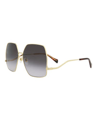 Gucci Gucci Womens Square/Rectangle Gold Gold Grey Fashion Designer Eyewear