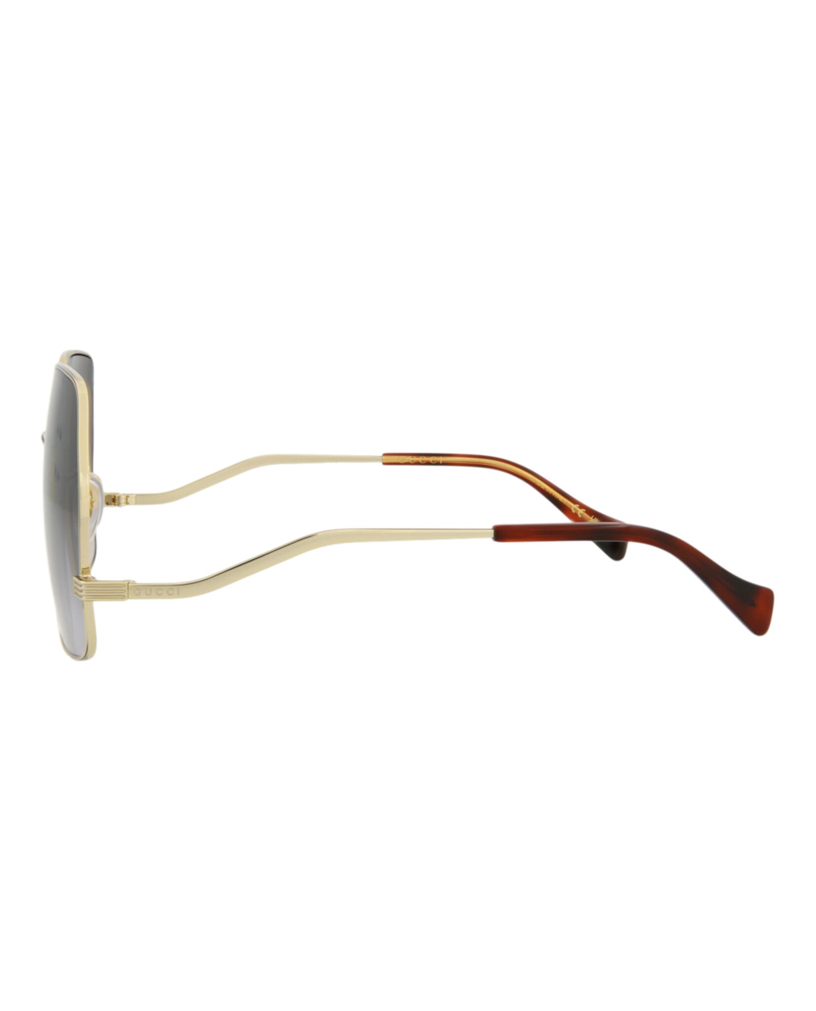 Gucci Gucci Womens Square/Rectangle Gold Gold Grey Fashion Designer Eyewear