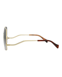 Gucci Gucci Womens Square/Rectangle Gold Gold Grey Fashion Designer Eyewear
