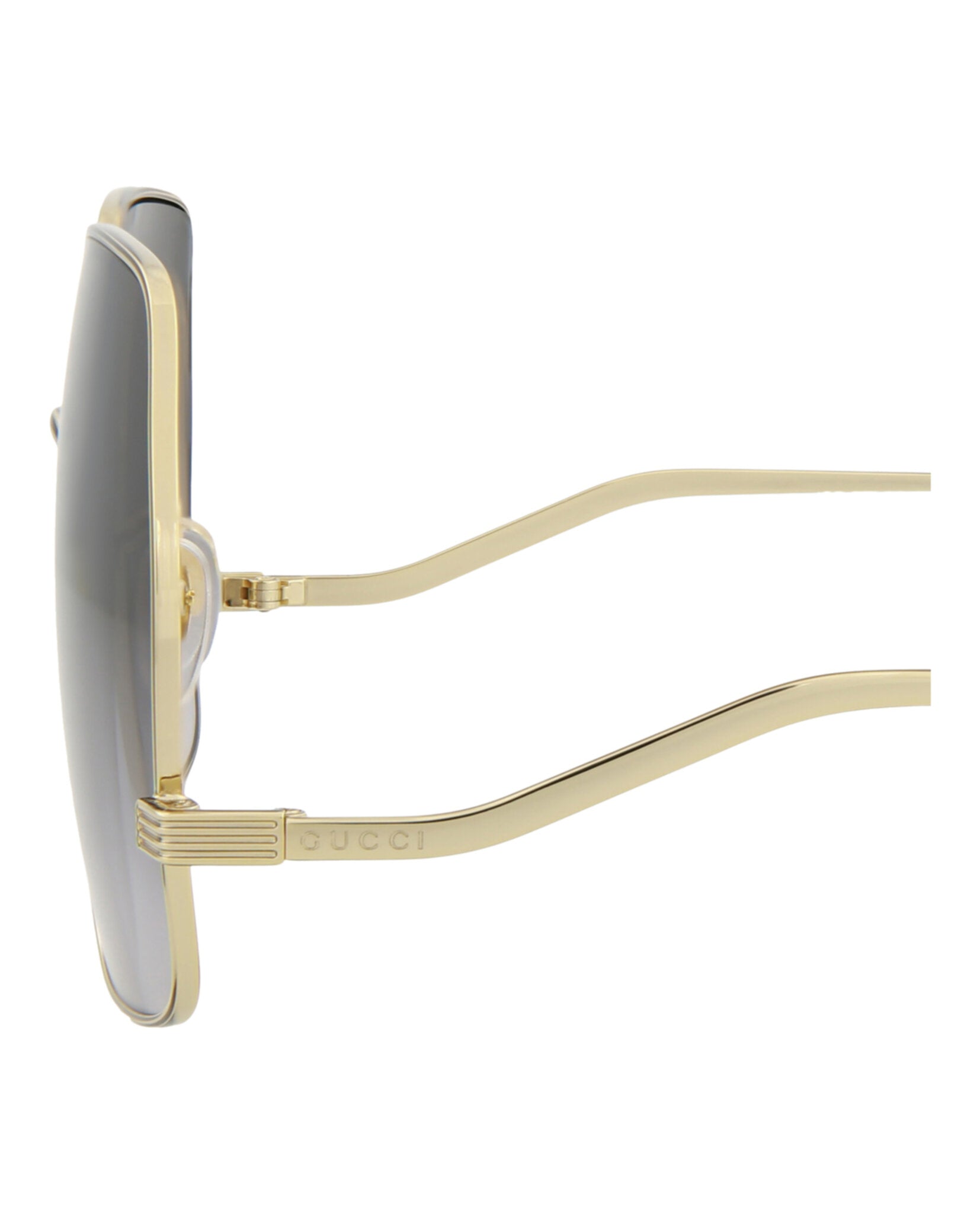Gucci Gucci Womens Square/Rectangle Gold Gold Grey Fashion Designer Eyewear