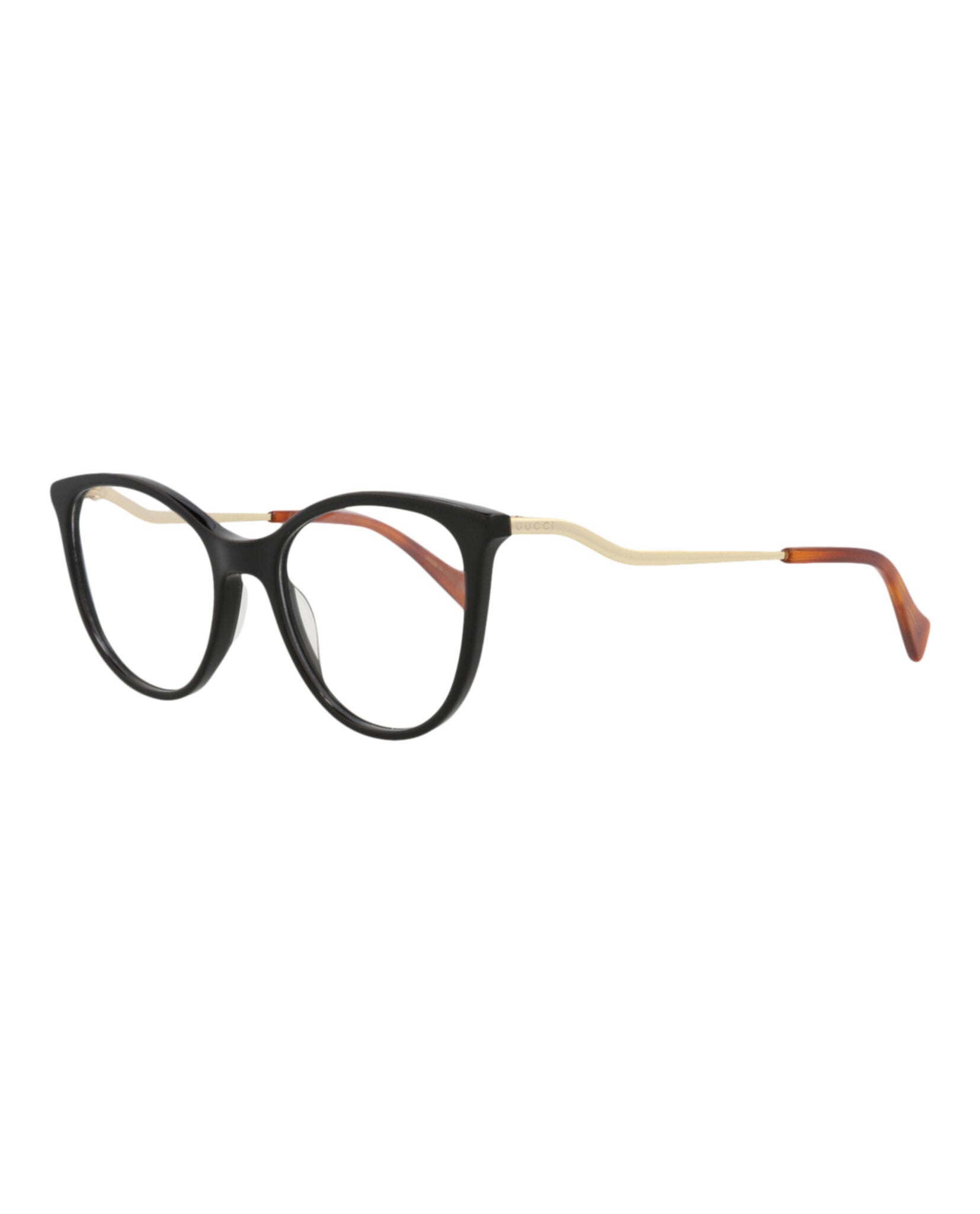 Gucci Gucci Womens Cat Eye Black Gold Transparent Fashion Designer Eyewear