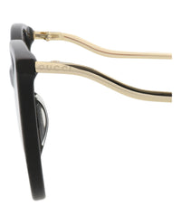 Gucci Gucci Womens Cat Eye Black Gold Transparent Fashion Designer Eyewear