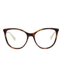 Gucci Womens Cat Eye Havana Gold Transparent Fashion Designer Eyewear