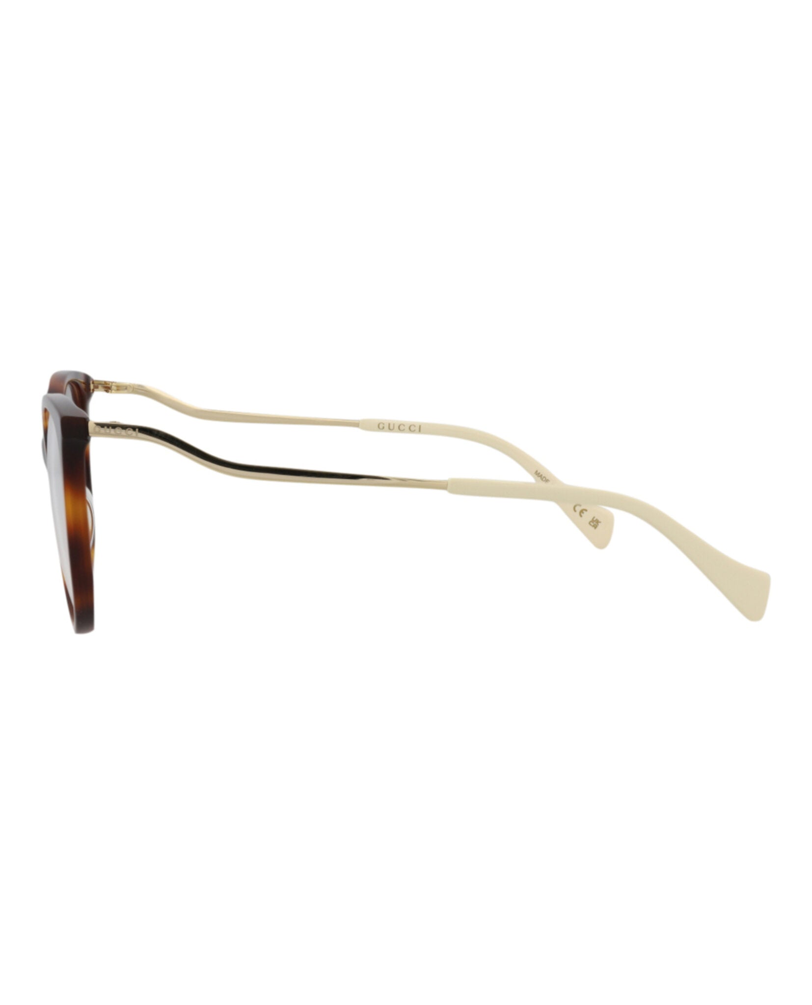Gucci Womens Cat Eye Havana Gold Transparent Fashion Designer Eyewear